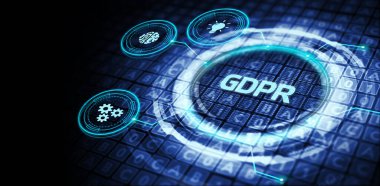 İş, Teknoloji, İnternet ve ağ konsepti. GDPR Genel Veri Koruma Düzenlemesi.