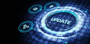 İş, Teknoloji, İnternet ve ağ konsepti. Yazılım bilgisayar programını güncelle.  