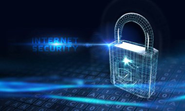 Siber güvenlik veri koruması iş teknolojisi gizlilik kavramı. İnternet güvenliği