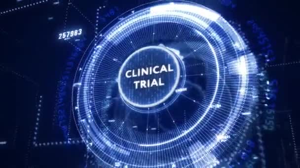 Business Technology Internet Network Concept Virtual Button Labeled Clinical Trial — Stock Video