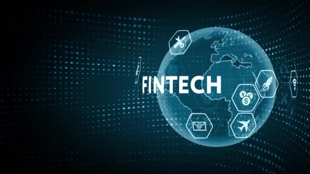 Concepto Fintech Tecnología Financiera — Vídeo de stock