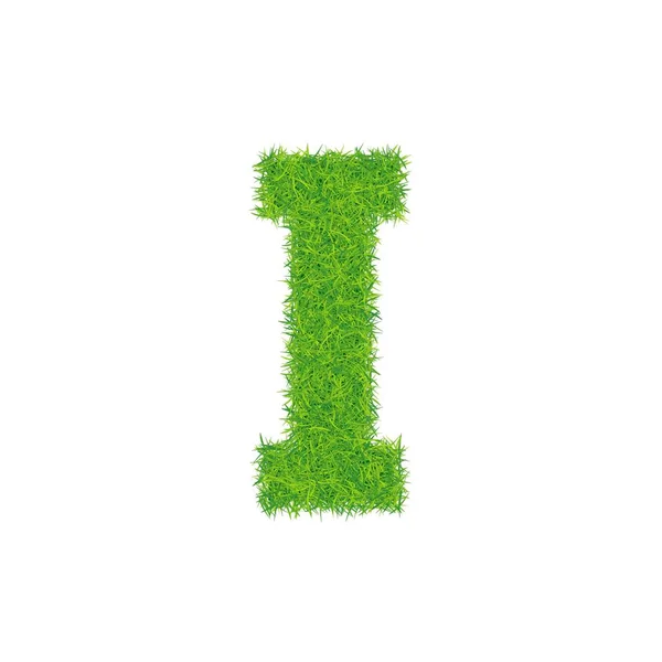 Grünes Gras Buchstabe Auf Weißem Hintergrund — Stockvektor