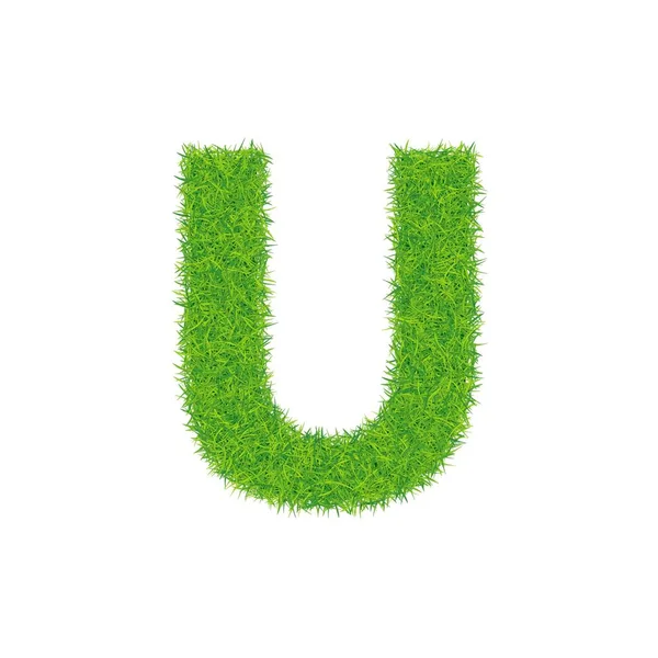白い背景の上の緑の草の手紙 — ストックベクタ