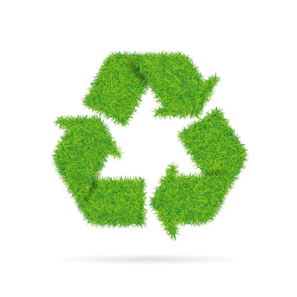 Çim dokusu ile geri dönüşüm işareti.