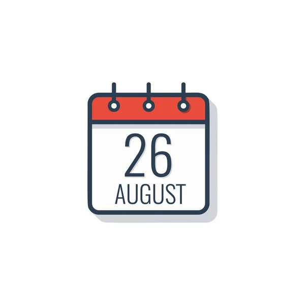 Ikona Kalendáře Den Izolovaných Bílém Pozadí — Stockový vektor