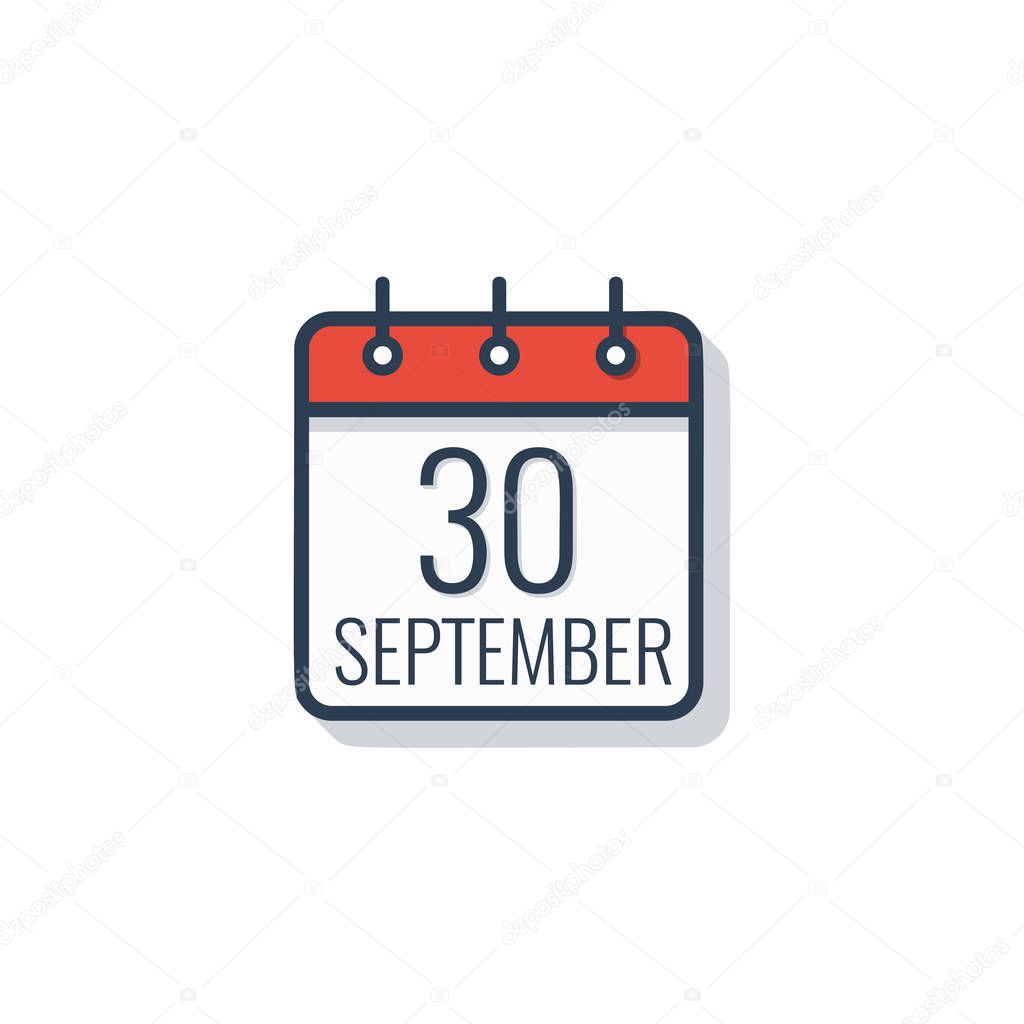 Calendar day icon isolated on white background.