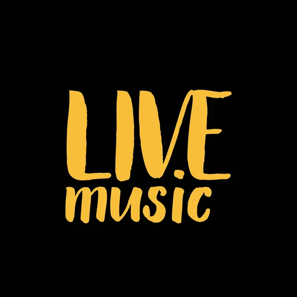 Live Muziek Belettering Handgeschreven Inscriptie Vectorillustratie Eps — Stockvector