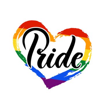 El yazısıyla yazılan yazı Lgbt topluluğu bayrağı ile gurur duyuyoruz.