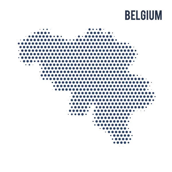 Dotted Map Belgium Isolated White Background Vector Illustration — Stock Vector