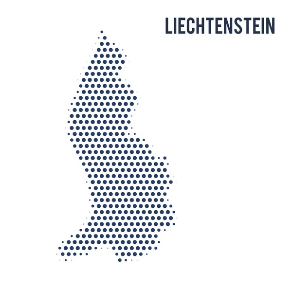 Dotted Map Liechtenstein Isolated White Background Vector Illustration — Stock Vector