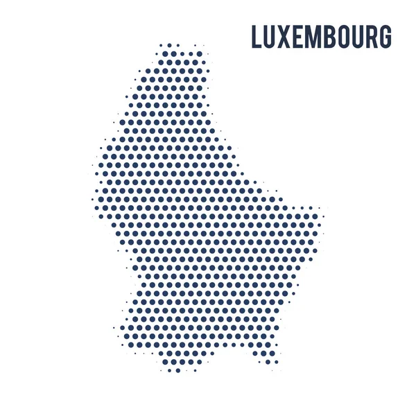 Mapa Punteado Luxemburgo Aislado Sobre Fondo Blanco Ilustración Vectorial — Archivo Imágenes Vectoriales