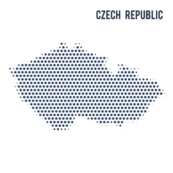 Пунктирною Карта Чеська Республіка Ізольовані Білому Тлі Векторні Ілюстрації — стоковий вектор