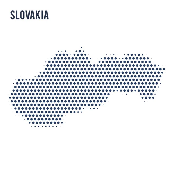 Dotted Map Slovakia Isolated White Background Vector Illustration — Stock Vector