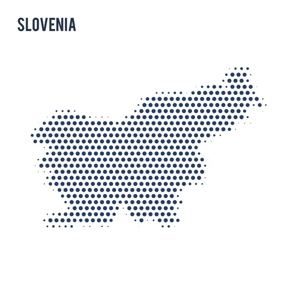 Mapa Punteado Eslovenia Aislado Sobre Fondo Blanco Ilustración Vectorial — Archivo Imágenes Vectoriales