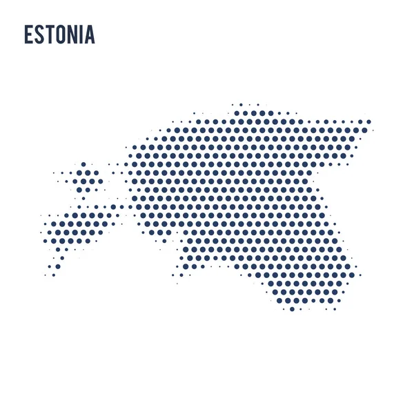 Mapa Punteado Estonia Aislado Sobre Fondo Blanco Ilustración Vectorial — Vector de stock
