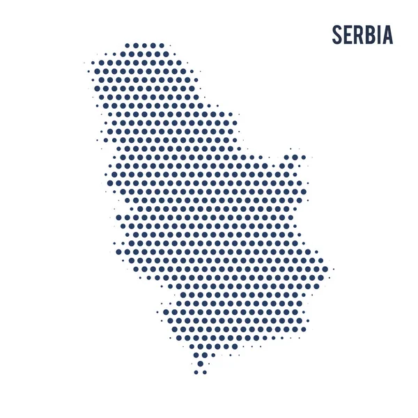 Mapa Punteado Serbia Aislado Sobre Fondo Blanco Ilustración Vectorial — Archivo Imágenes Vectoriales