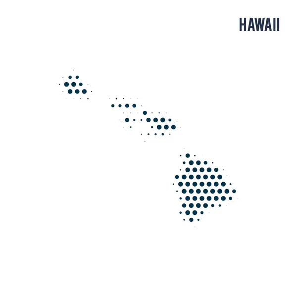 Mapa Havaí Pontilhado Isolado Fundo Branco Mapa Abstrato Vetorial Estado — Vetor de Stock