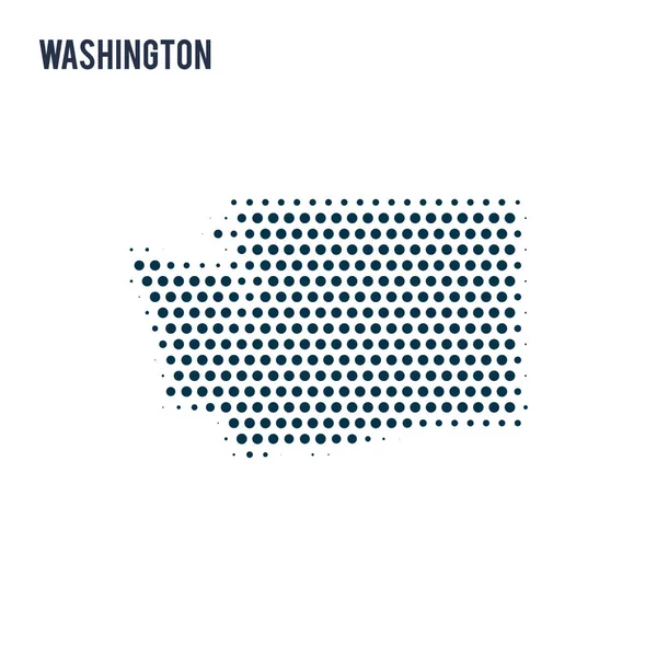 Mapa Punteado Washington Aislado Sobre Fondo Blanco Mapa Abstracto Vectorial — Vector de stock