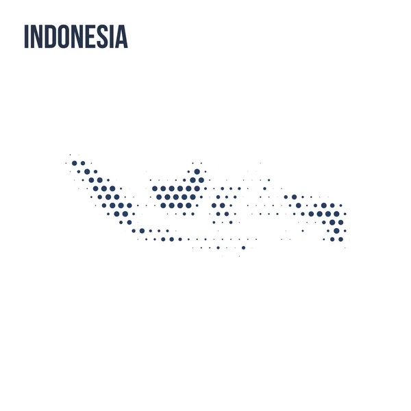 Gepunktete Karte Von Indonesien Isoliert Auf Weißem Hintergrund Vektorillustration — Stockvektor