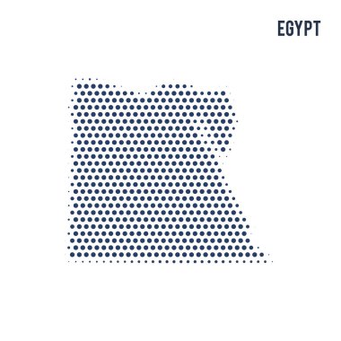 Beyaz arka plan üzerinde izole Mısır noktalı haritası. Vektör çizim.