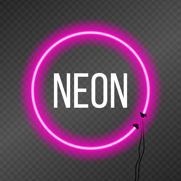 Kolo Neon Rám Průhlednost Pozadí Vhodné Pro Umístění Textu — Stockový vektor