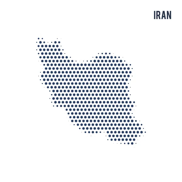 Beyaz arka plan üzerinde izole Iran noktalı haritası. Vektör çizim.