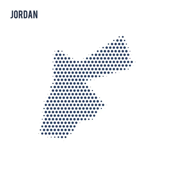 Точечная Карта Иордании Выделена Белом Фоне Векторная Иллюстрация — стоковый вектор