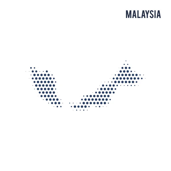 Mapa Punteado Malasia Aislado Sobre Fondo Blanco Ilustración Vectorial — Archivo Imágenes Vectoriales