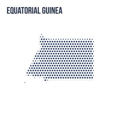Ekvator Ginesi beyaz arka plan üzerinde izole noktalı haritası. Vektör çizim.