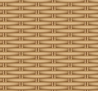 Vektör bir hasır sepet sorunsuz dokusuna. Rattan örgü.