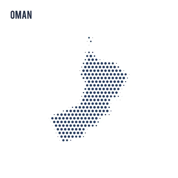 Mapa pontilhado de Omã isolado no fundo branco . —  Vetores de Stock