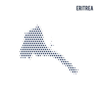 Beyaz arka plan üzerinde izole Eritre noktalı Haritası.