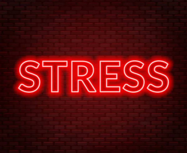 Depressie Neon Letters Droevige Stemming Vectorillustratie Eps — Stockvector