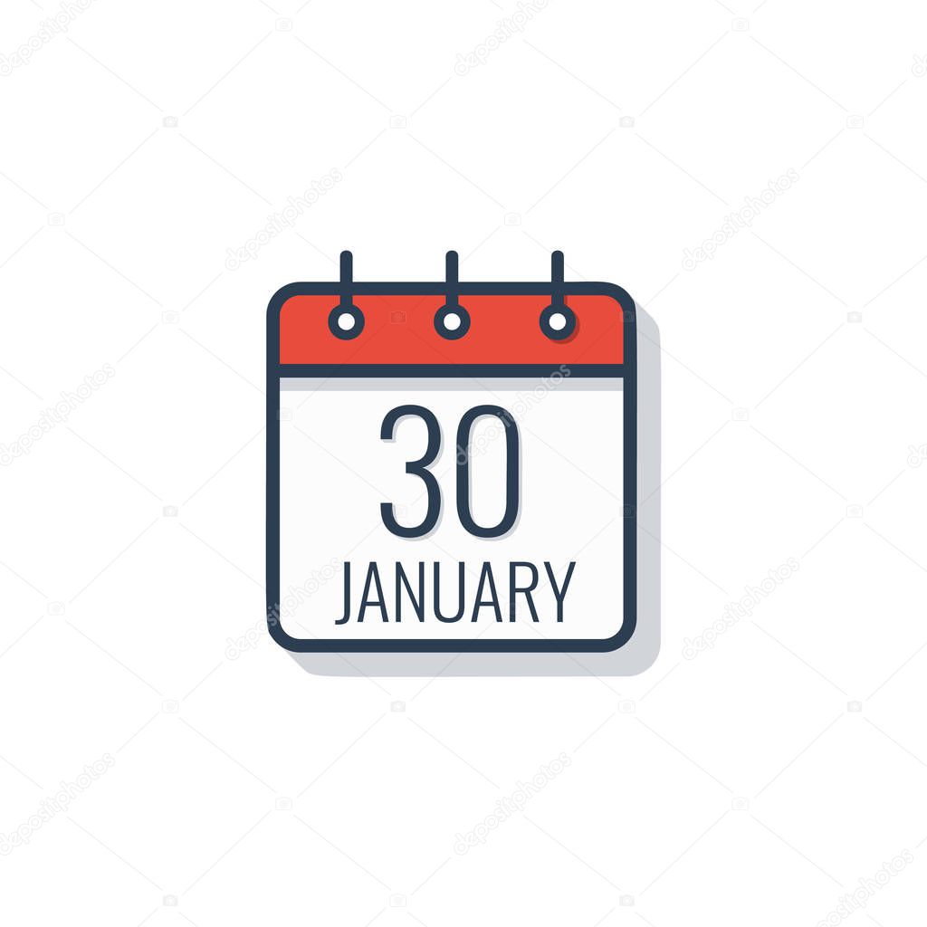 Calendar day icon isolated on white background.