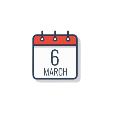 Beyaz arka plan üzerinde izole takvim gün simgesini.