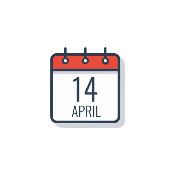 Kalendertag Symbol Isoliert Auf Weißem Hintergrund — Stockvektor
