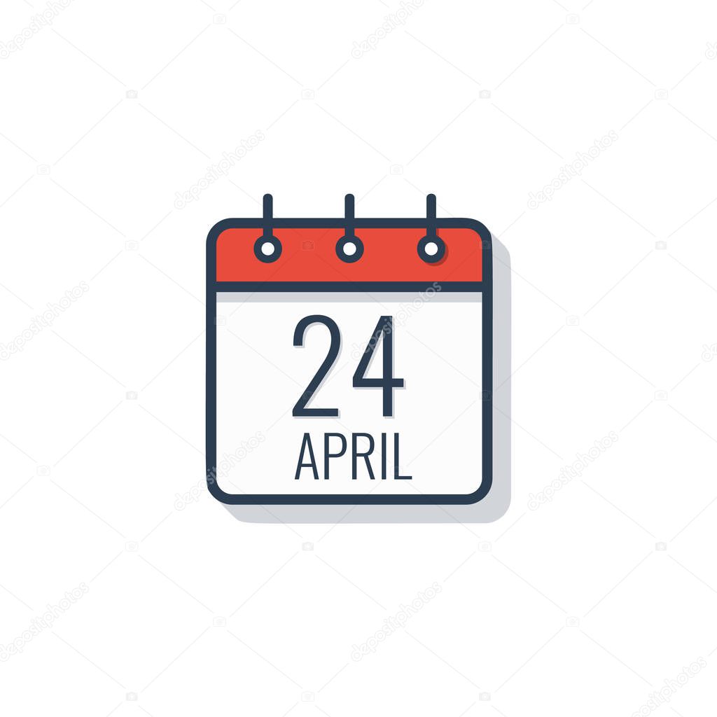 Calendar day icon isolated on white background.