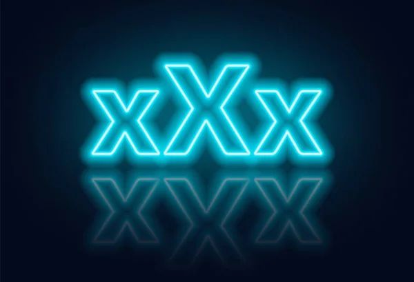 Xxx Neon Sfondo Scuro Illustrazione Vettoriale — Vettoriale Stock