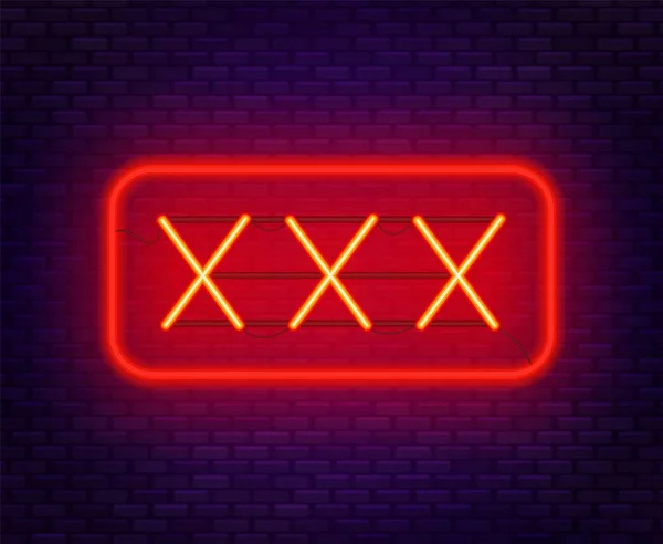 Xxx Neon Znak Ciemnym Tle Ilustracja Wektorowa — Wektor stockowy