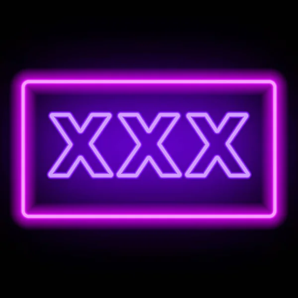 Xxx Neon Teken Een Donkere Achtergrond Vectorillustratie — Stockvector