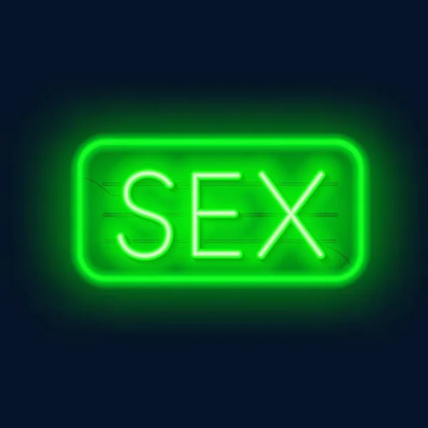 Seks neon znak retro na ciemnym tle. — Wektor stockowy