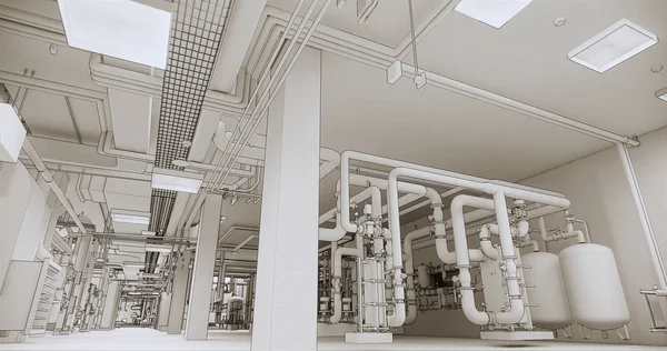 BIM model of internal engineering communications of the building