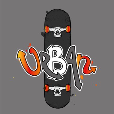 Kaykaylar vektör çizim bir ahtapot veya poster, elbiselere yazdırma için kümesi. Paten, spor ve aşırı.