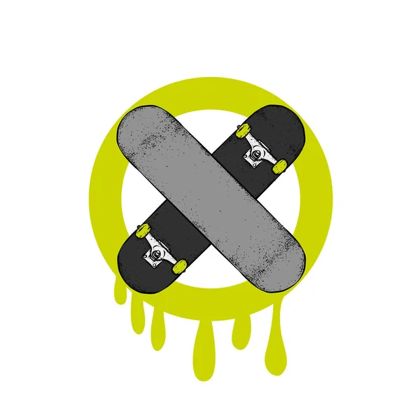 Skateboardy Tvaru Stopku Nezastaví Vektorové Ilustrace Pro Konstrukci Nebo Plakát — Stockový vektor