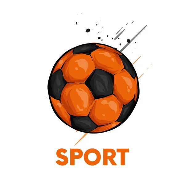 Pelota Fútbol Sobre Fondo Blanco Ilustración Vectorial Deporte Equipo Fútbol — Vector de stock