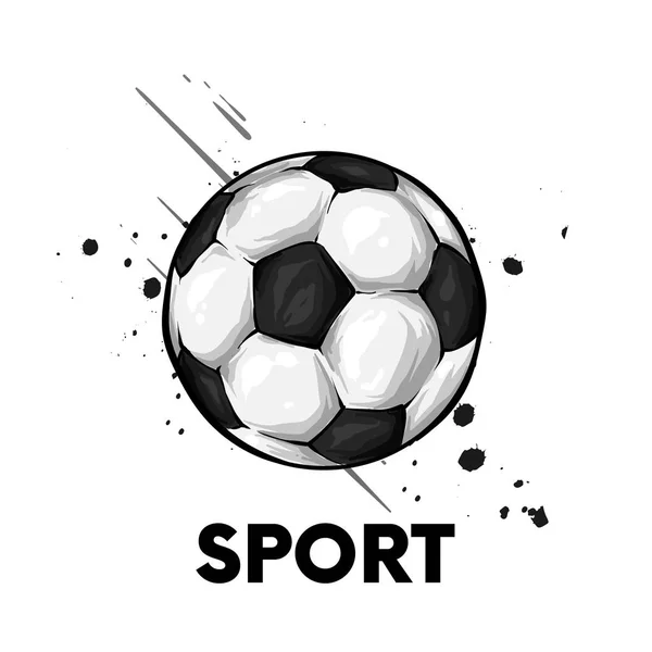 Pelota Fútbol Sobre Fondo Blanco Ilustración Vectorial Deporte Equipo Fútbol — Vector de stock