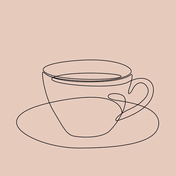 Ligne Illustration Tasse Café Art Design Minimaliste Moderne Vecteur Eps10 — Image vectorielle