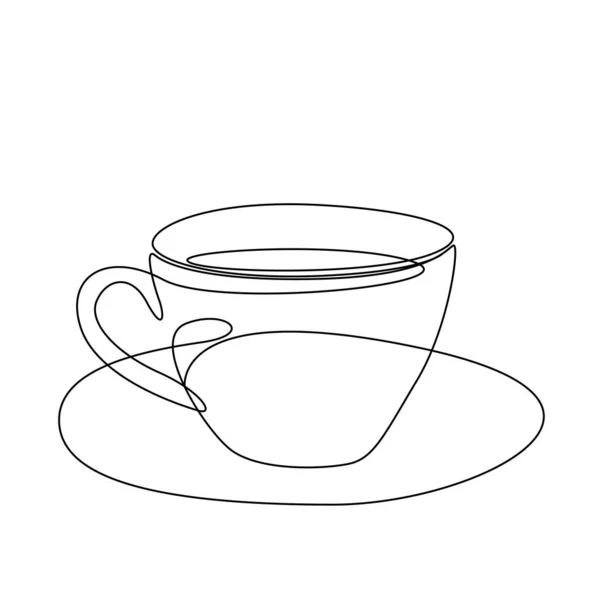 Line Art Coffee Cup Illustration Modern Minimal Design Eps10 Vector — Stock Vector