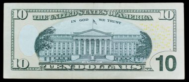 on dolarlık banknot. Amerikan dolar 10 doları