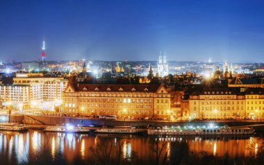 Çek Cumhuriyeti doğal gece manzarası. Europe